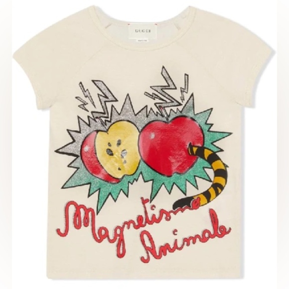 Gucci Kids Apple and Worm T-Shirt